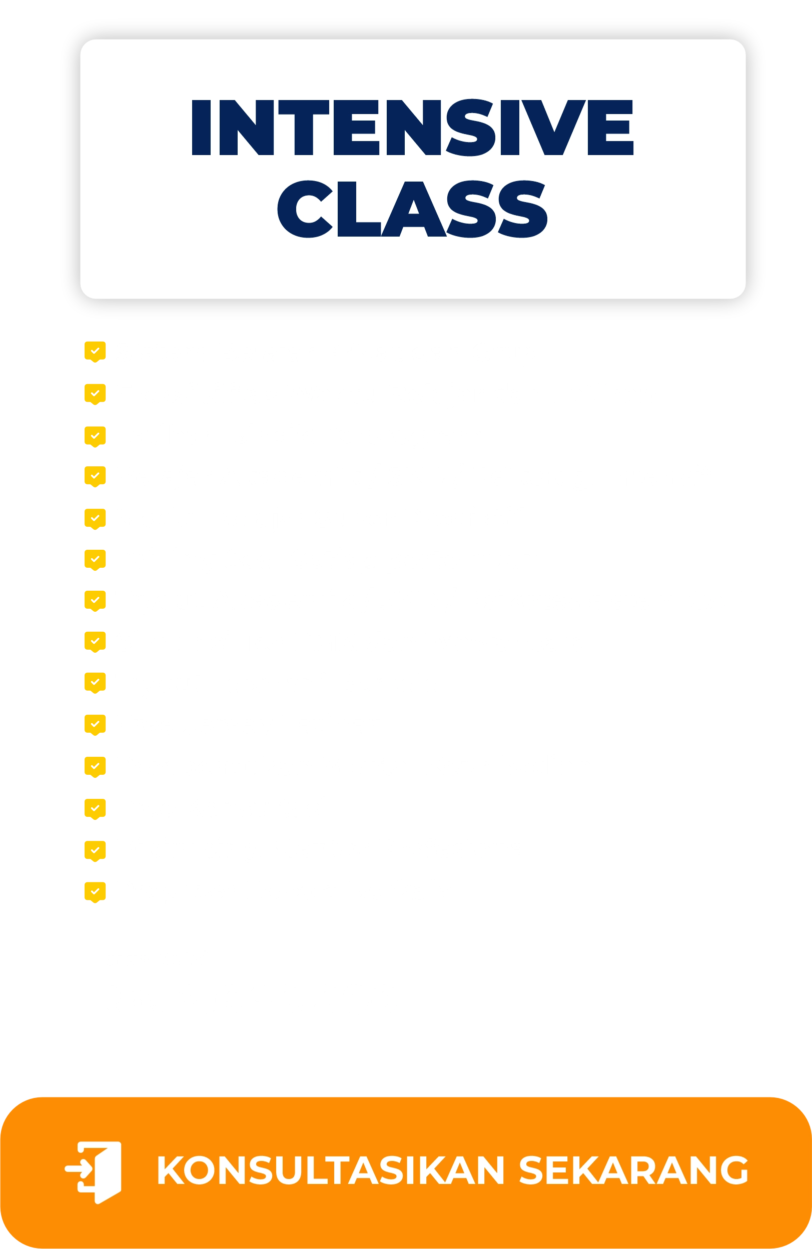 Paket belajar UNHAN Intensive Class privat